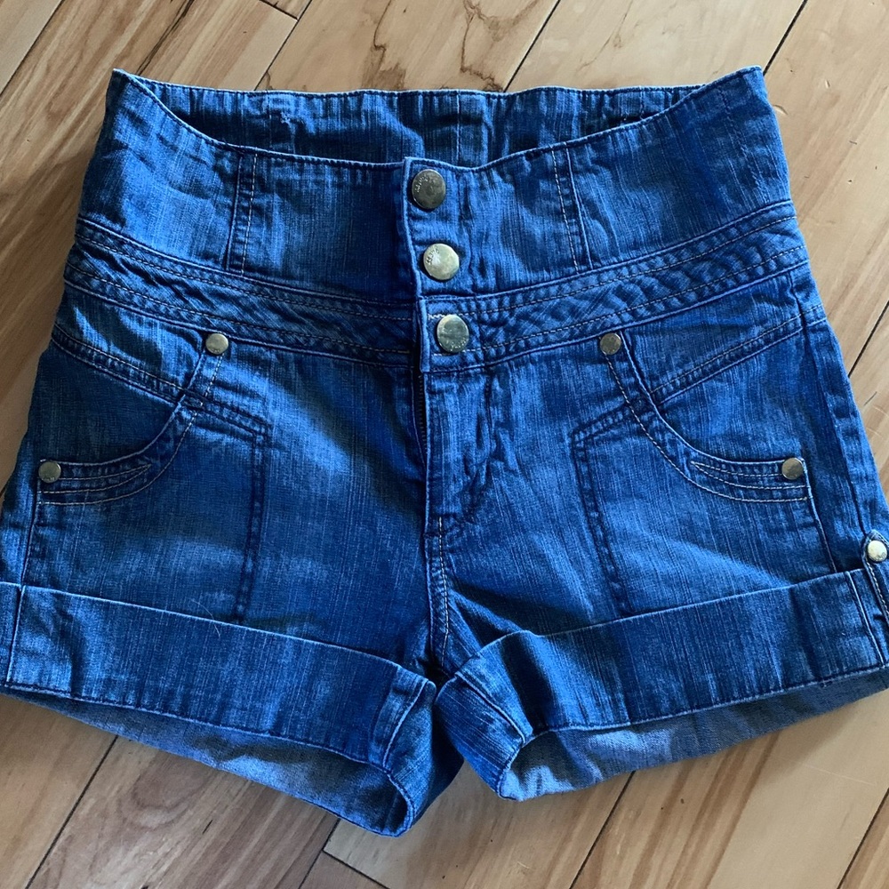 Guess high waisted denim shorts